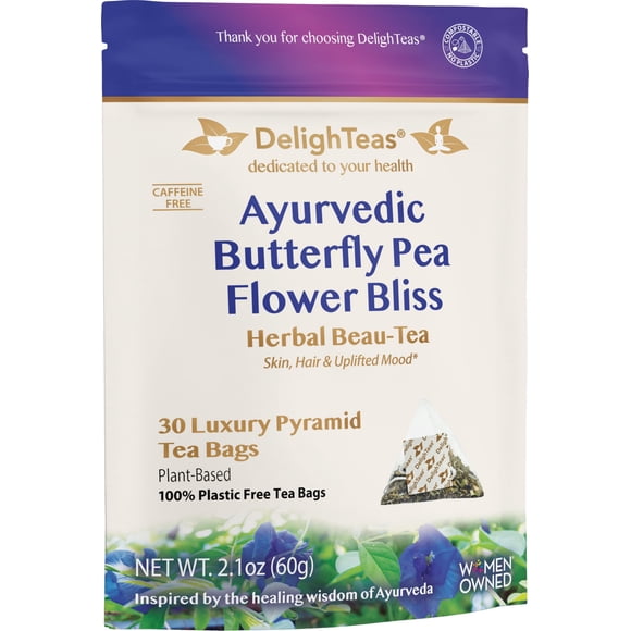 Tea DelighTeas Organic Butterfly Pea Flower Bliss, 30 bolsas