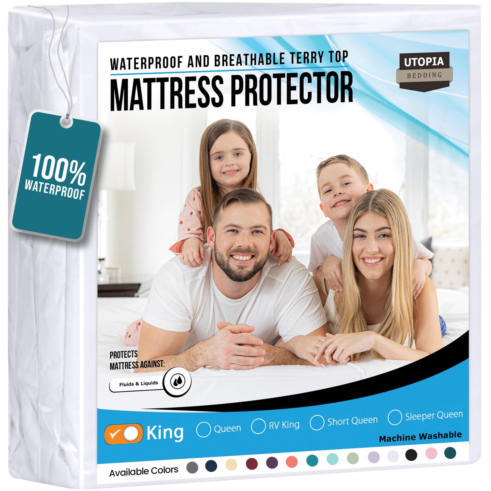 Protector De Colchón Utopia Bedding Impermeable Tamaño King