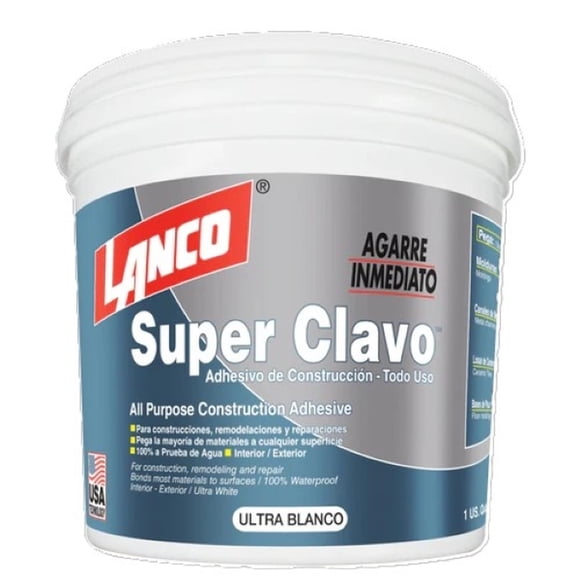Adhesivo De Montaje 1Gl (3.78lt) Lanco Super Clavo blanco 3.8