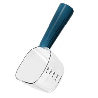 Magideal - Cuchara Para Golosinas Para Mascotas Con Clip Para Bolsa, Taza Medidora Portátil Para Alimentación De Alimentos Para Mascotas Con Báscula Para Tienda Azul