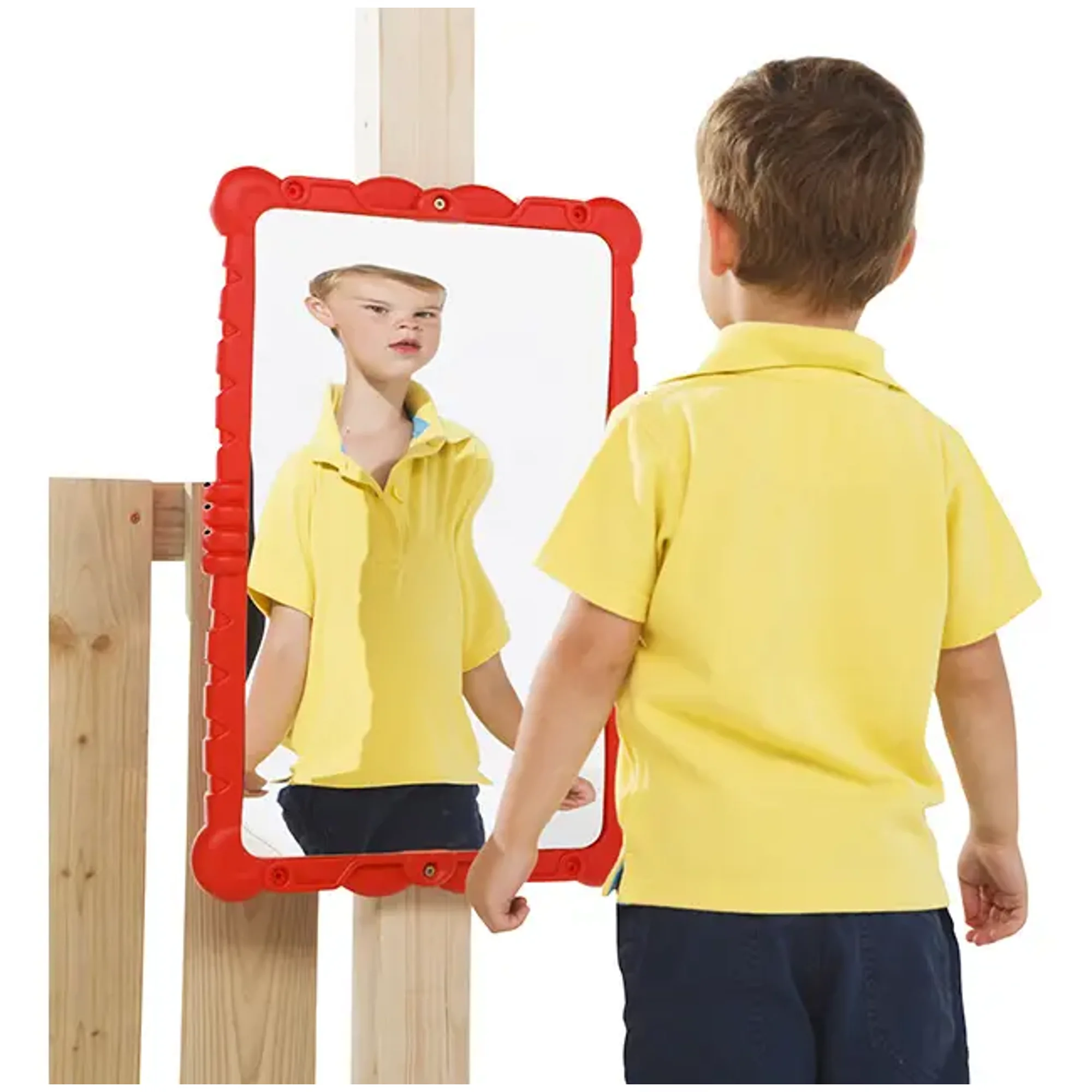 Patio Parque Spa - Espejo Juego Imaginación Jaja Deforma Silueta Rojo