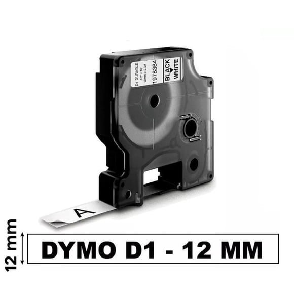 Cinta Etiqueta D1 para Rotuladora DYMO 12mm X 7m | Blanca 45013