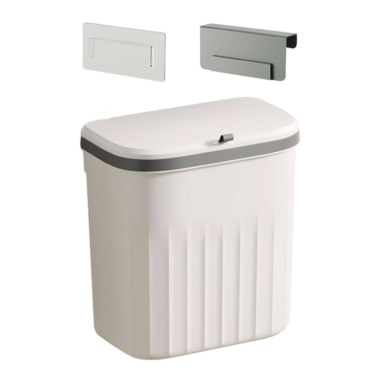 Magideal - Cubo De Basura Montado En La Pared, Cubo De Basura Debajo Del Fregadero, Cubo De Basura De Reciclaje, Cubo De Compost De Cocina Para Dormitorio, Encim Blanco 12l