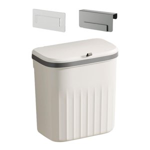 Magideal - Cubo De Basura Montado En La Pared, Cubo De Basura Debajo Del Fregadero, Cubo De Basura De Reciclaje, Cubo De Compost De Cocina Para Dormitorio, Encim Blanco 12L