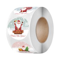Bothyi - 500 Piezas De Etiquetas Navideñas, 1 Rollo De Pegatinas Redondas Para Decoración Artesanal, Pegatinas Navideñas De 2,5 Cm