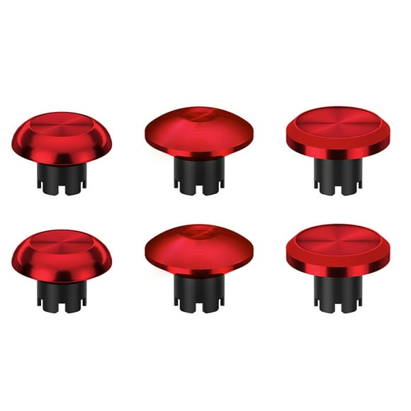 Compatible con PS5 DualSense Edge Controller Metal Thumb Stick Caps, Analog Stick Joystick Replacement Parts Accessory Kit-Rojo