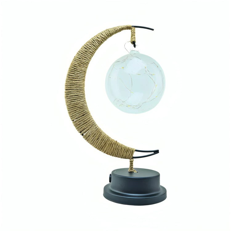 Genérico - Lámpara Led Media Luna Con Cáñamo Y Colgante Bola