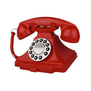 Bothyi - Teléfono Con Cable De Diseño Retro, Práctico Adorno Para El Hogar, Para Hotel, Oficina, Dormitorio, Color Rojo