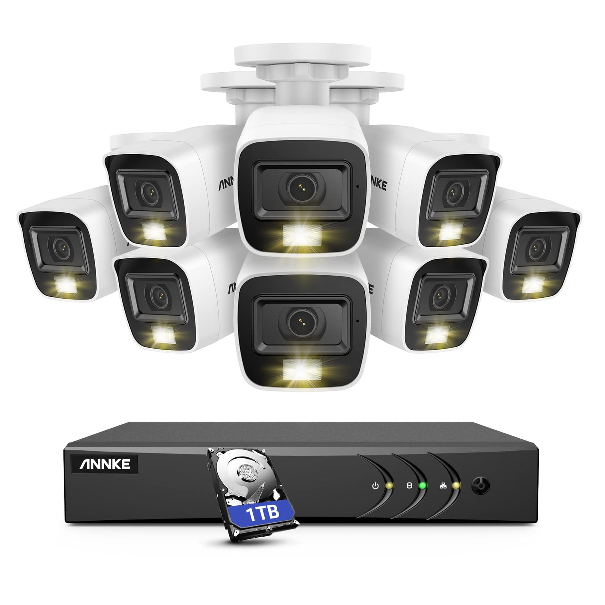 Sistema De Cámara De Seguridad Annke 8ch 3k Lite H.265+ Ai Dvr 1tb