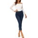 thumbnail image 2 of INSPIRE CHIC Blusa de Encaje Floral para Mujer con Hombros Descubiertos y Mangas Largas Transparentes S Blanco, 2 of 6