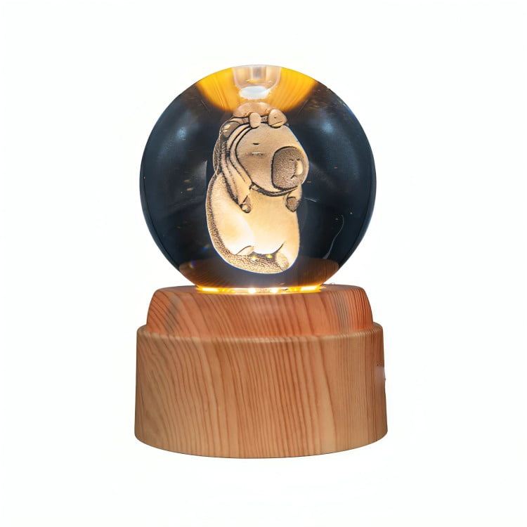 Genérico - Lámpara Bola De Cristal Led Capybara Tortuga