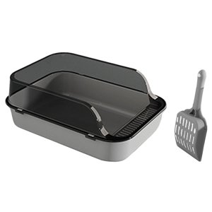 Ioensy - Caja De Arena Para Gatos, Orinal Para Gatitos, Inodoro Para Gatos Pequeños, Medianos Y Grandes, Animales Pequeños, Gris