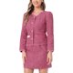 thumbnail image 4 of INSPIRE CHIC Conjunto de Traje de Mujer Regreso a Clases para Maestras Conjunto de 2 Piezas Chaqueta Corta de Tweed a Cuadros y Conjunto de Falda S Rosa Fucsia, 4 of 5