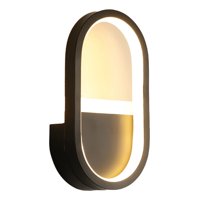 Genérico - Lámpara Pared Led Moderna Ovalada Decoración Negra Jhn