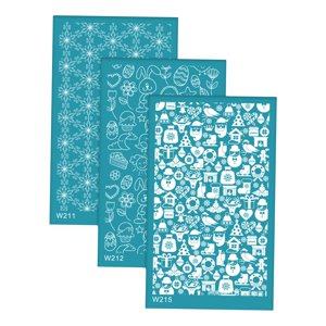 Magideal - 3 Piezas De Herramientas De Arcilla Polimérica, Plantillas De Serigrafía, Sellos De Arcilla De Impresión De Serigrafía Reutilizables Para Decoración D Estilo F