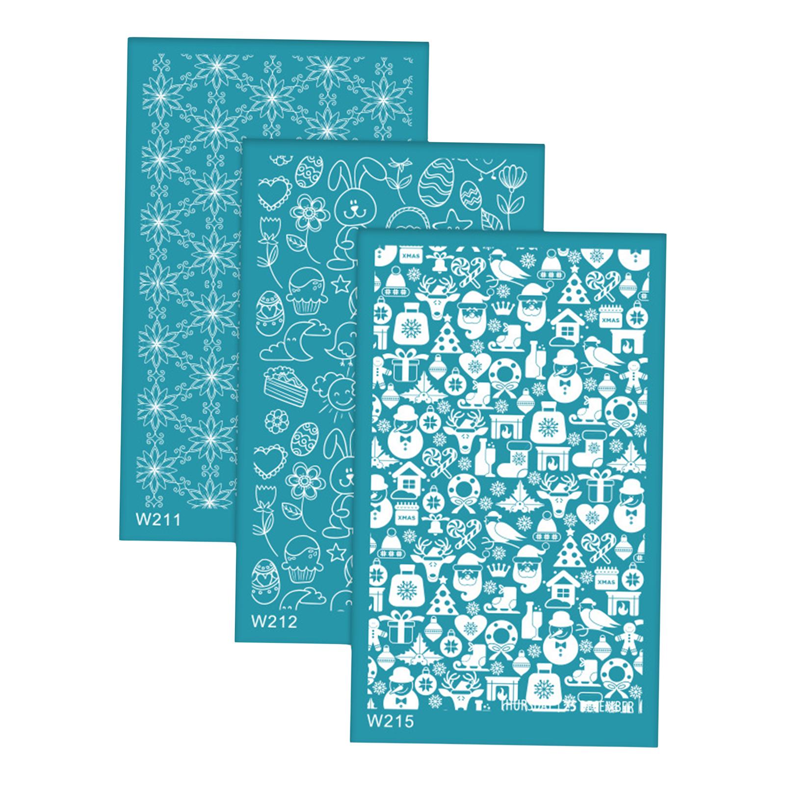 Magideal - 3 Piezas De Herramientas De Arcilla Polimérica, Plantillas De Serigrafía, Sellos De Arcilla De Impresión De Serigrafía Reutilizables Para Decoración D Estilo F