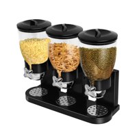 Genérico - Dispensador De Cereal Triple Dispensador Hermético Negro