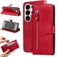 thumbnail image 5 of Funda tipo cartera para Samsung Galaxy S26 Ultra con bolsillo con cremallera y ranuras para tarjetas – Función de soporte Rojo, 5 of 5