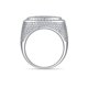 thumbnail image 3 of Anillos de Moissanita con Forma Redonda y Baguette Bling para Hombre Anillo de Compromiso y Boda de Plata Esterlina 925 con Micro Pavé Color D VVS1 Anillo de Diamante para Hombre Talla 8-12, 3 of 7