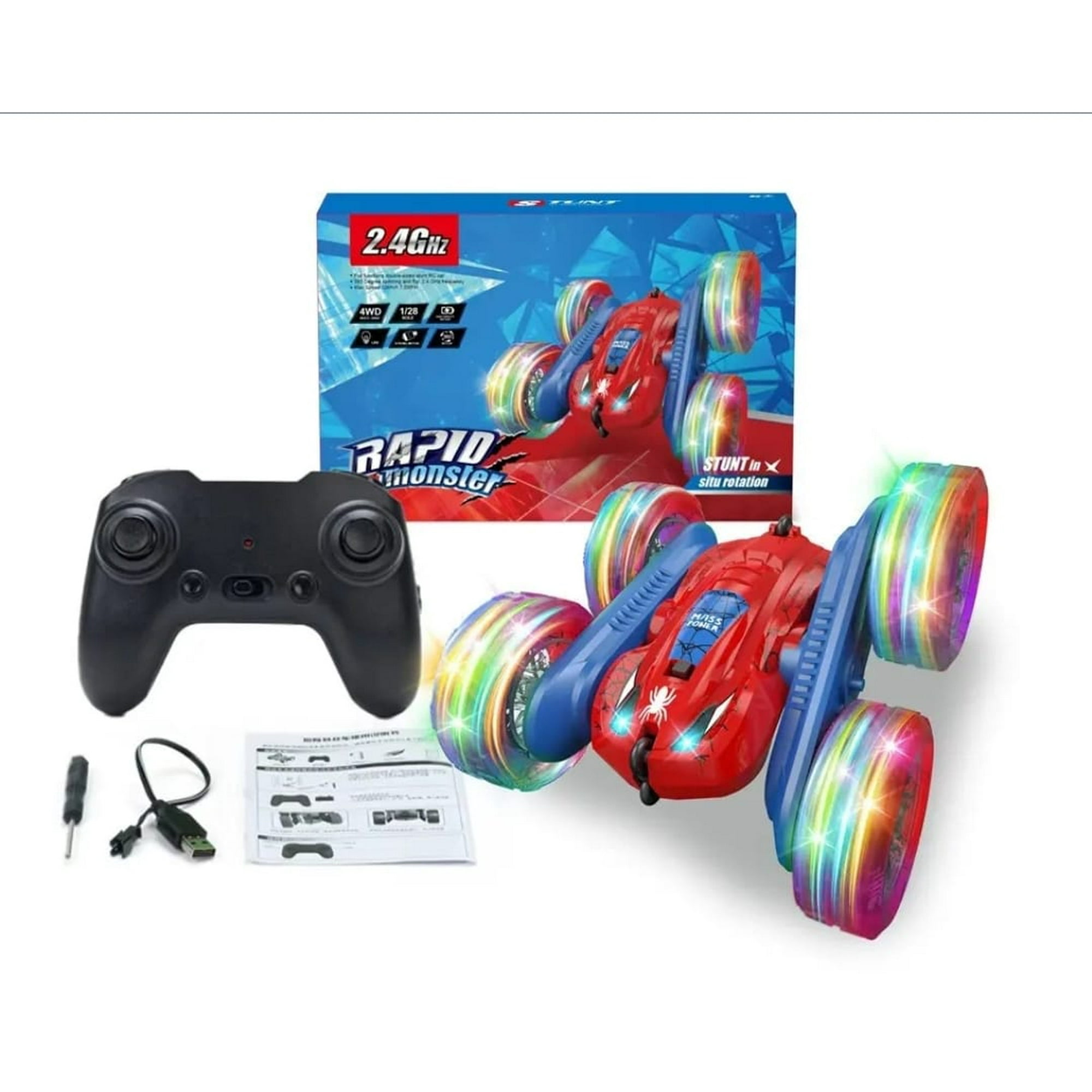 Maravillas Valdivia - Auto Control Remoto Monster Acrobata Con Luces En Las Ruedas