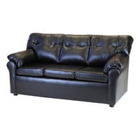 Muebles Altiro - Sofá Mateo 3 Cuerpos - Cuero Sintético Pu Negro