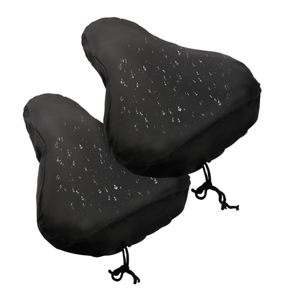 Miruchertter Funda para asiento de bicicleta impermeable, 2 piezas, funda para sillín de bici con cordón, protector contra lluvia y polvo