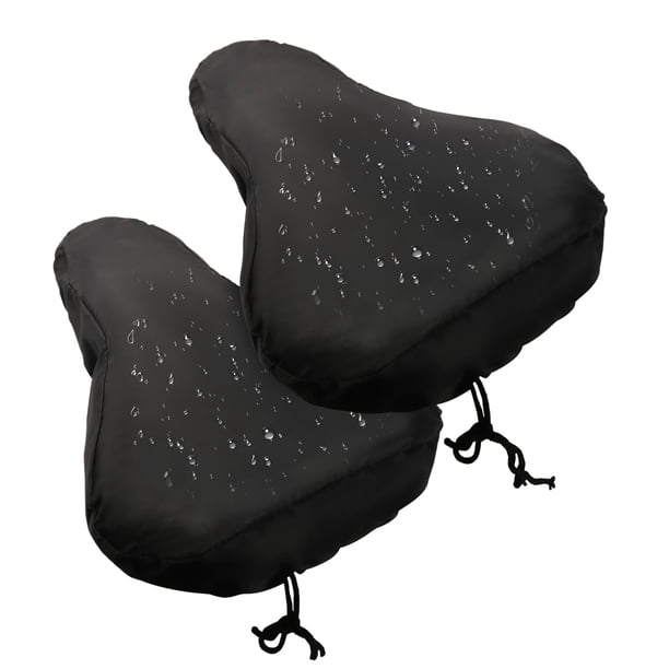 Miruchertter Funda para asiento de bicicleta impermeable, 2 piezas, funda para sillín de bici con cordón, protector contra lluvia y polvo