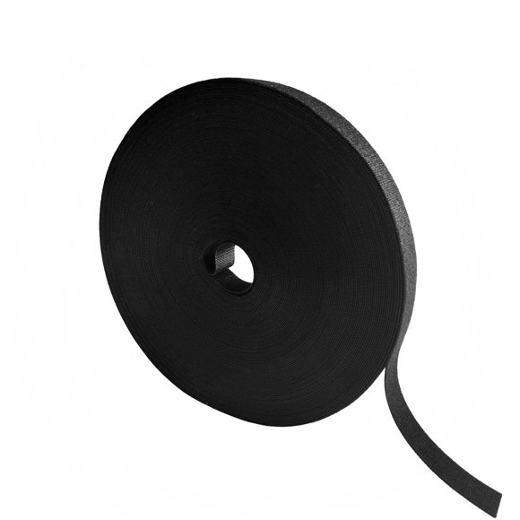 Cinta de gancho y bucle VORTALIS 19 mm x 30 m negra reutilizable
