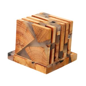 Magideal - 6X Posavasos De Resina, Almohadillas Para Tazas, Aislamiento Térmico, Taza Para Té Y Café, Posavasos Para Mesa, Posavasos Para Bebidas, Vajilla Para N Cuadrado