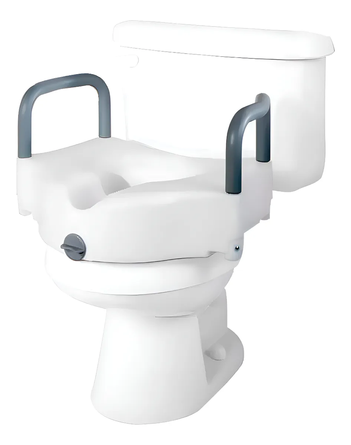 Genérico - Alza Baño Wc Con Apoya Brazos Color Blanco 1 Unidad