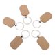 thumbnail image 1 of 5X Encantos De Madera En Blanco Para Bricolaje Llavero Personal Rectángulo Redondeado 42x30 Mm, 1 of 5