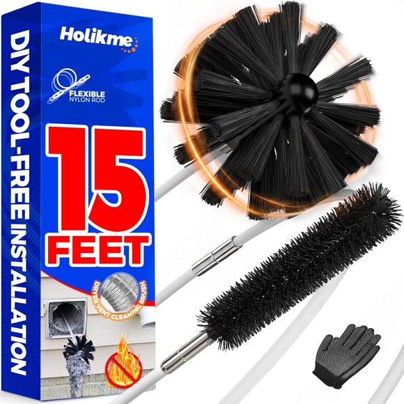 Holikme Dryer Vent Cleaner Kit 15Ft Flexible Lint Brush for Dryer Vent Cleaning