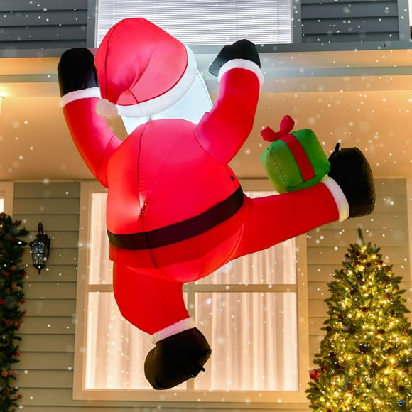 Papá Noel Joiedomi inflable navideño para escalar, 1,8 m, LED