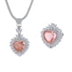 thumbnail image 1 of Juegos de Joyería de Boda con Corazón de 15 X 15 Mm para Novia, Dama de Honor, Mujeres, 2 Pzas, Collar con Colgante de CZ, Anillos, Fiesta de Graduación, Cumpleaños, Aniversario, Joyería, 1 of 7