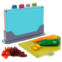 Genérico - 4 Plástico Juego De Cocina De Tablas De Cortar Con Soporte