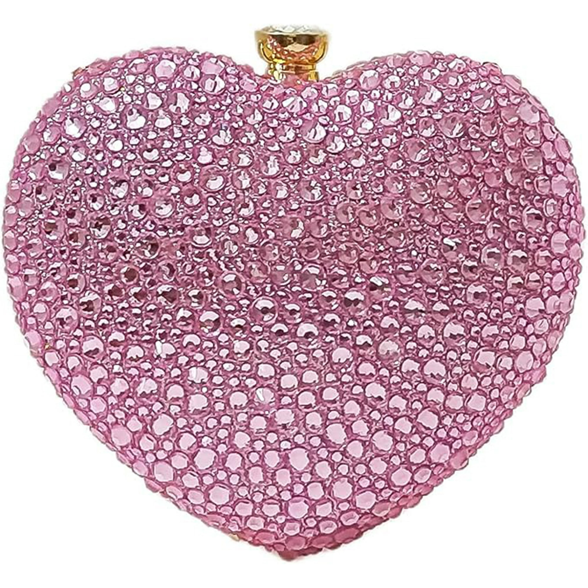 Veat00l - Lindo Bolso De Mano Con Forma De Corazón, Mini Corazón Con Diamantes De Imitación, Bolso De Mano De Imitación De Boda