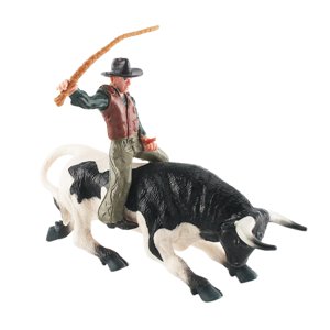 Bothyi - Figuras Taurinas Animal Ganado Estatua Independiente Coleccionable Ornamento Negro Blanco