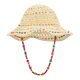thumbnail image 1 of INSPIRE CHIC Sombrero de Paja con Cuentas de Madera Coloridas para Mujer, Plegable, Sombrero de Playa de Ala Ancha para Fiesta de Viaje Talla Única Blanco Crema, 1 of 5