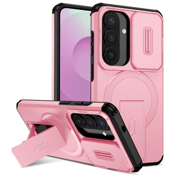 Funda para Samsung Galaxy S26+ 5G 6.7" con Soporte Plegable Invisible, Carga Inalámbrica Magnética MagSafe, Carcasa Deslizante para Cámara, a Prueba de Golpes y Caídas, Funda Protectora Resistente, R