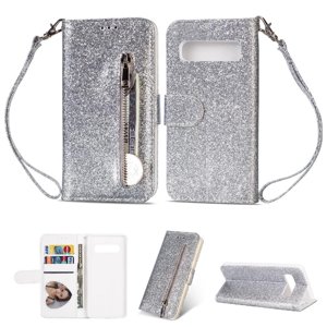 Funda Para Foxdock Elegante Funda Samsung Galaxy S10 Glitter Con Cremallera-Ideal Para El Uso Diario