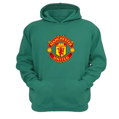 Genérico - Polerón Canguro Manchester United Verde Aguamarina Talla Xs Unisex
