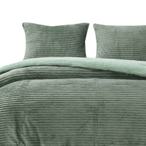 Dib - Cobertor Reversible Sherpa 2 Plazas Cotelón Verde