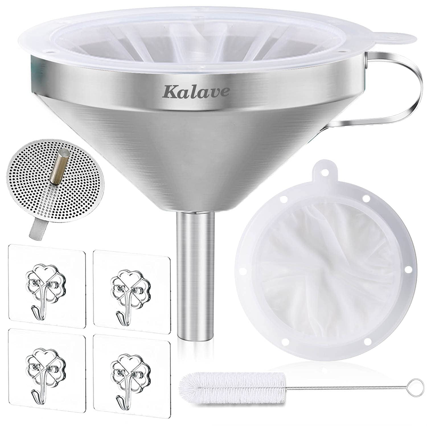 Embudo Kalave De Acero Inoxidable De 13 Cm Con Colador De 200 Mesh