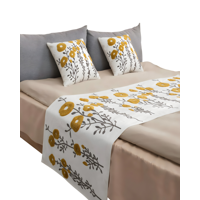 Genérico - Set De Piecera Bordada Con Dos Fundas Blanco 02