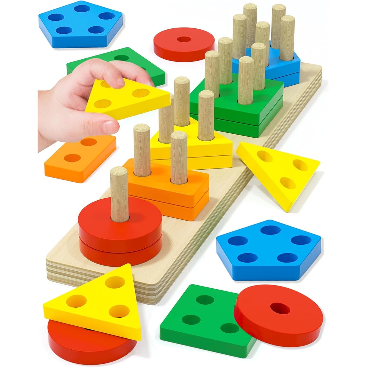Tonberless - Juguete Montessori Madera Apilable Formas Colores