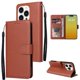 thumbnail image 3 of Funda Cartera para iPhone 15 Pro con Tarjetero, Soporte y Cordón - Protección Marrón, 3 of 5