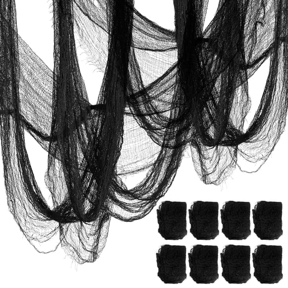 OKBA Tela de Gasa Negra 30x72 in – Pack de 8 para Halloween