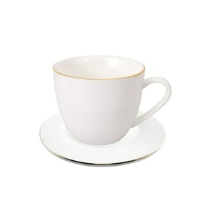 Disparo - Set Taza Con Platillo Royal 260Ml 15Cm Borde Dorado Cocina