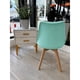 thumbnail image 4 of Silla Moderna Tulip Acolchada Ecocuero y Polipropileno con Patas de Madera Menta, 4 of 5