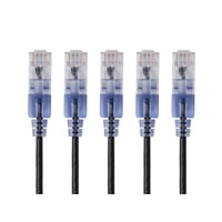 Cable De Conexión Ethernet Monoprice Cat6A 10G Utp De 7 Pies, Paquete De 5, Negro